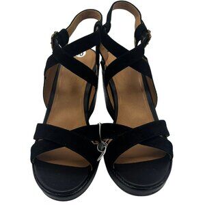 Used- Excellent- Vionic Women's  Black Venus Bonita Wedge Sandal Size 10